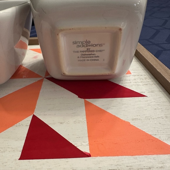 Pampered chef Simple Additions petite bowls white small square - Picture 10 of 11